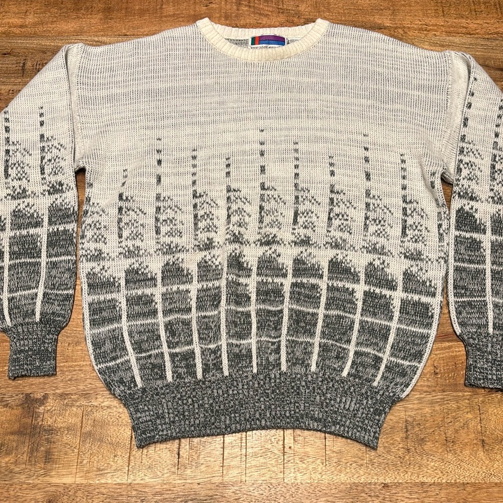 Vintage Sweater Graphix Acrylic Crewneck Sweater Men's XLargeChunky Knit(7)
